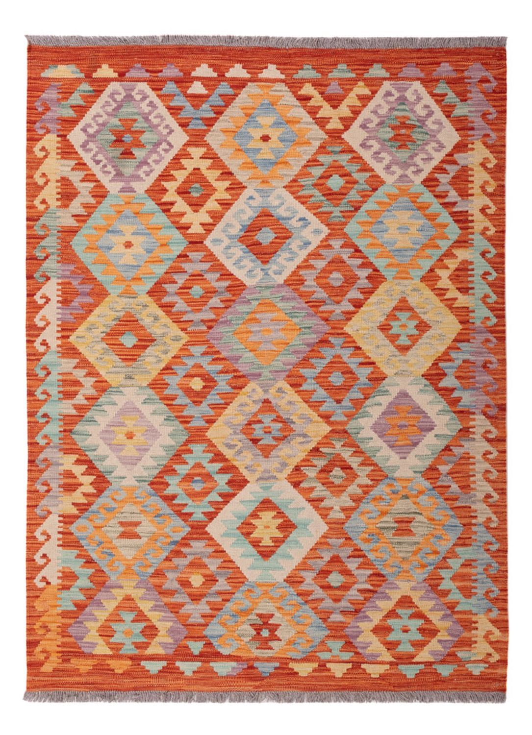 Kelim Carpet - Splash - 169 x 125 cm - flerfarvet