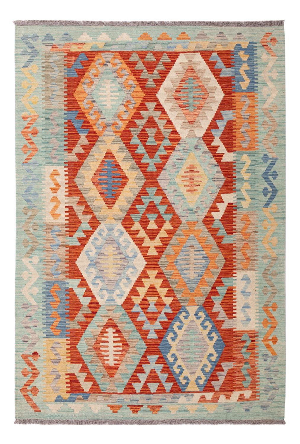 Kelim Carpet - Splash - 183 x 127 cm - flerfarvet