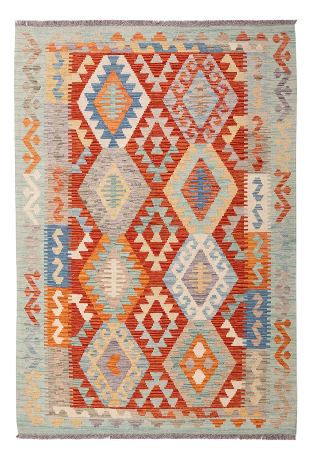 Kelim Carpet - Splash - 180 x 127 cm - flerfarvet