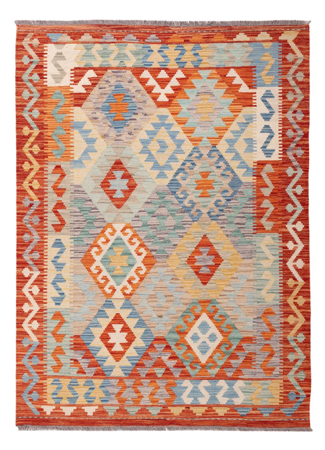 Kelim Carpet - Splash - 177 x 128 cm - flerfarvet