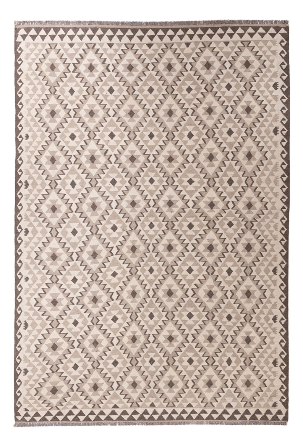 Kelim Carpet - Splash - 290 x 202 cm - lysegrå