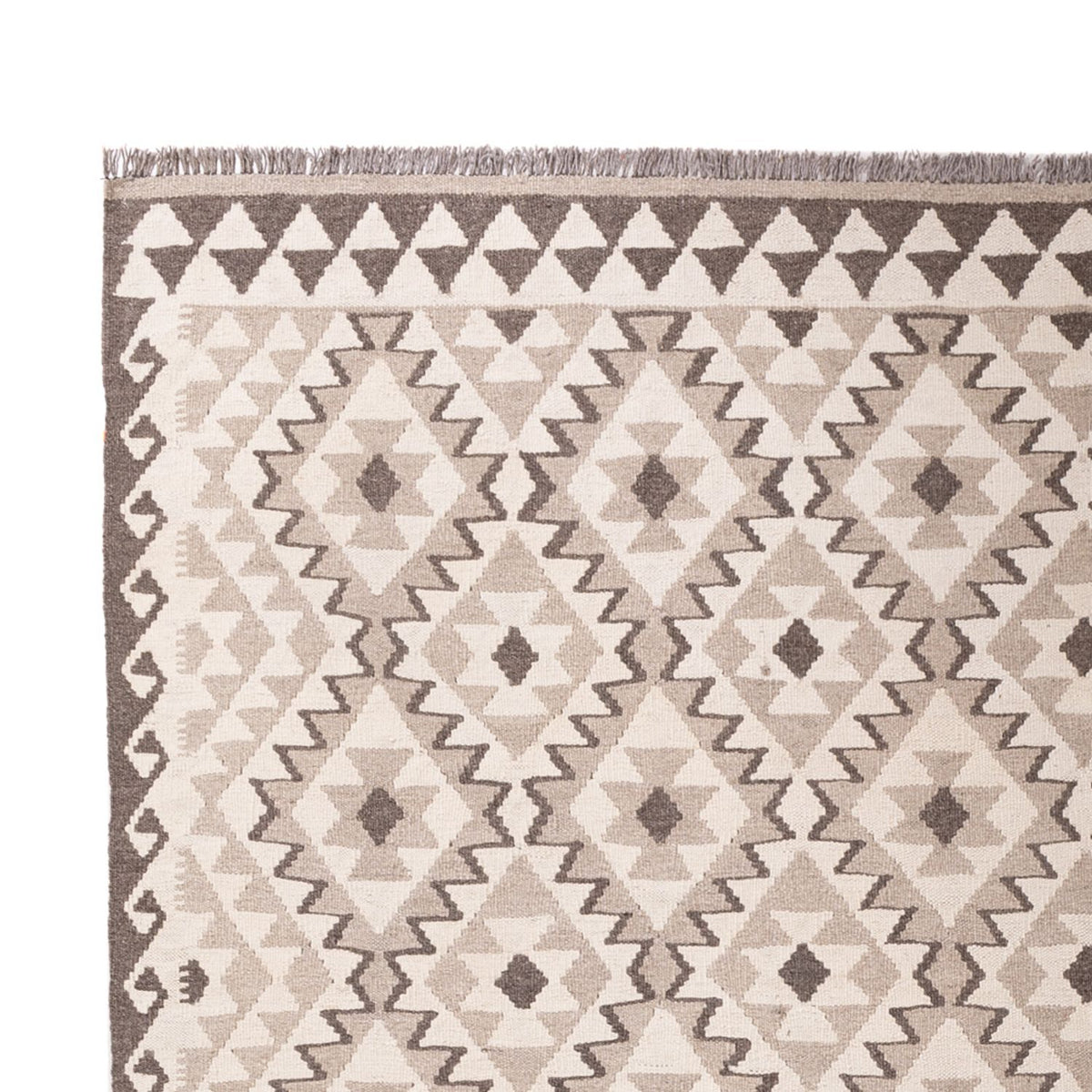 Kelim Carpet - Splash - 290 x 202 cm - lysegrå