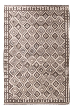 Kelim Carpet - Splash - 293 x 198 cm - lysegrå