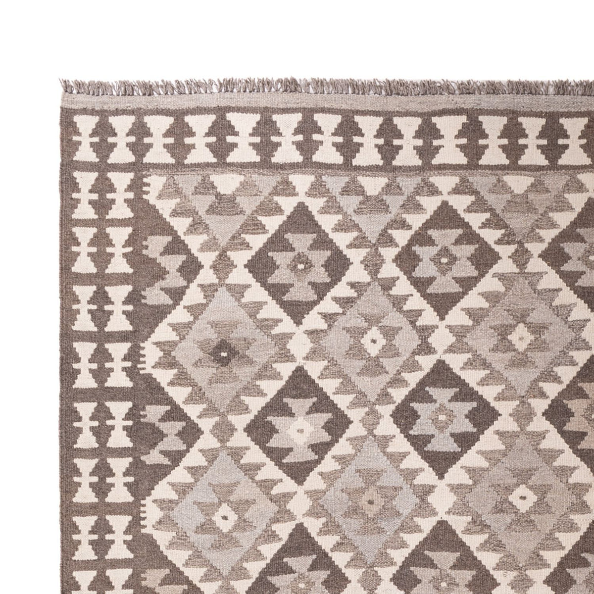 Kelim Carpet - Splash - 293 x 198 cm - lysegrå