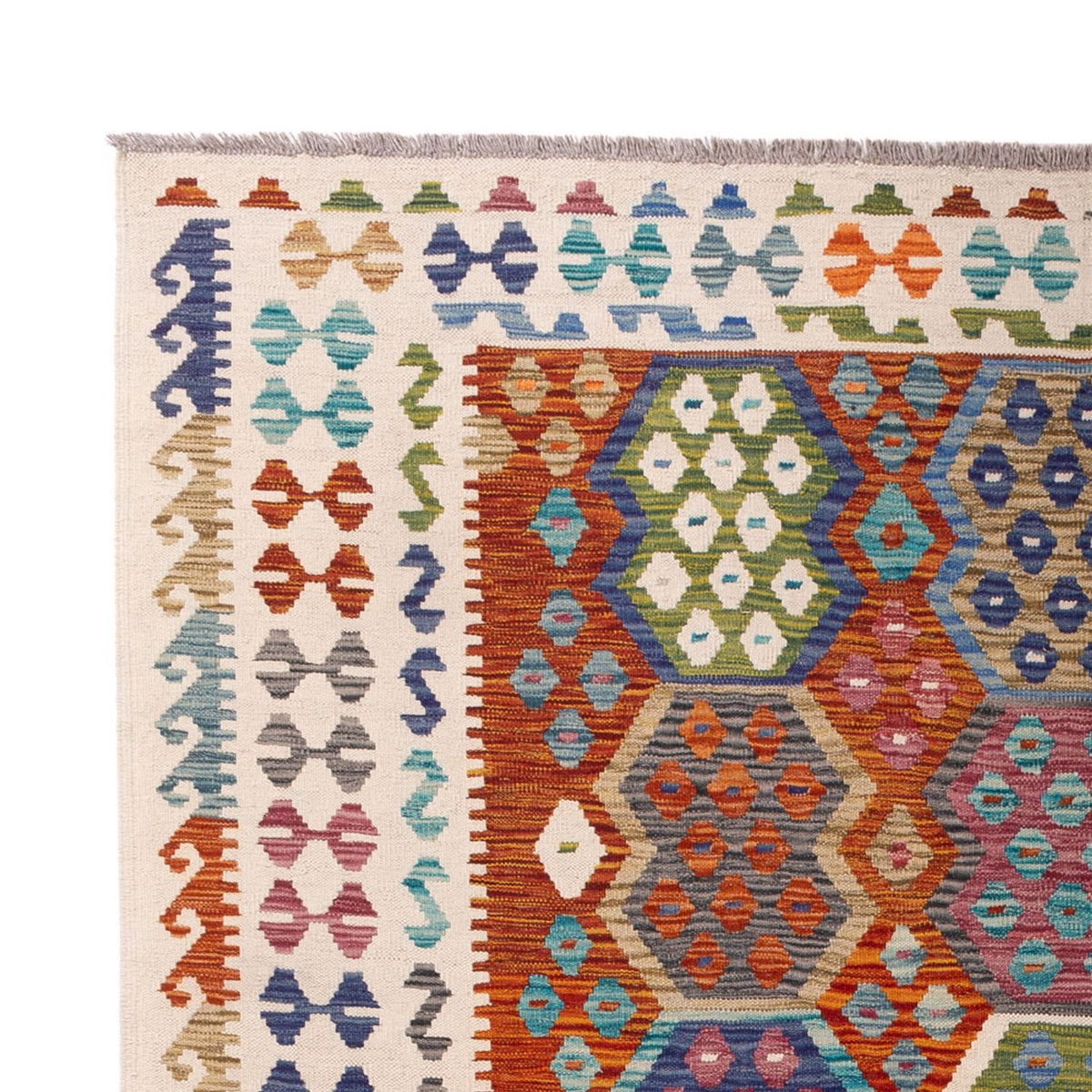 Kelim Carpet - Splash - 292 x 214 cm - flerfarvet