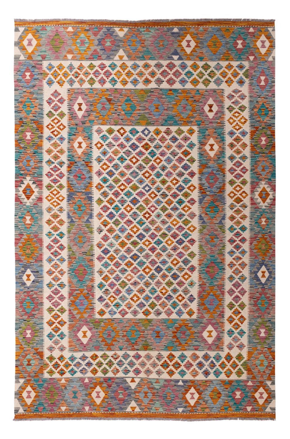 Kelim Carpet - Splash - 301 x 203 cm - flerfarvet