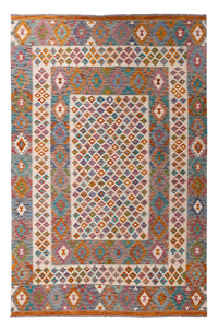 Kelim Carpet - Splash - 301 x 203 cm - flerfarvet