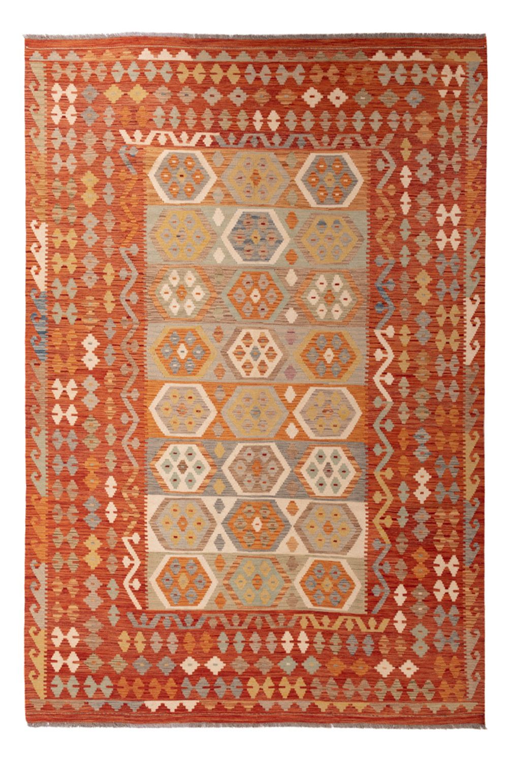Kelim Carpet - Splash - 298 x 197 cm - flerfarvet