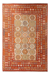 Kelim Carpet - Splash - 298 x 197 cm - flerfarvet