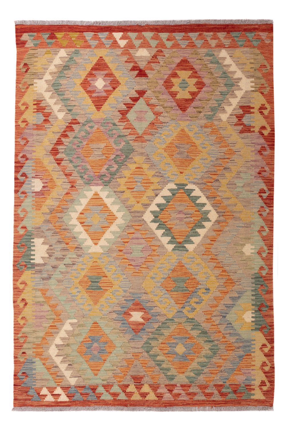 Kelim Carpet - Splash - 175 x 118 cm - flerfarvet