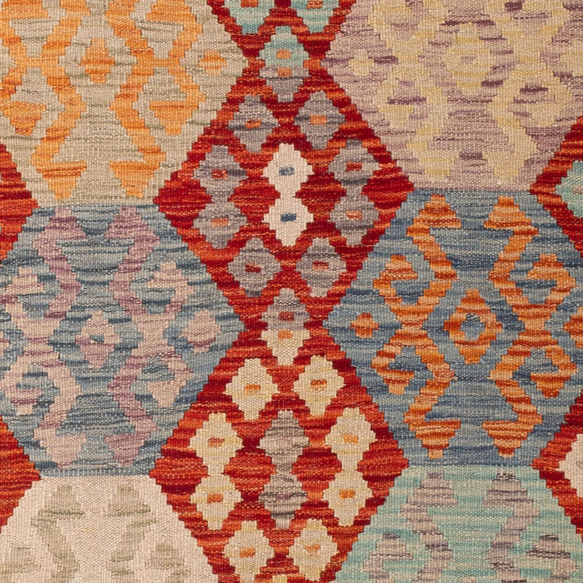 Kelim Carpet - Splash - 201 x 127 cm - flerfarvet