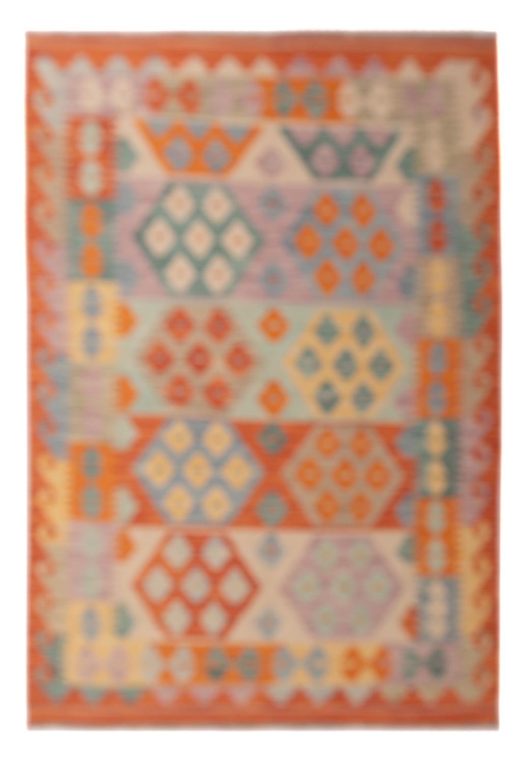 Kelim Carpet - Splash - 182 x 124 cm - flerfarvet