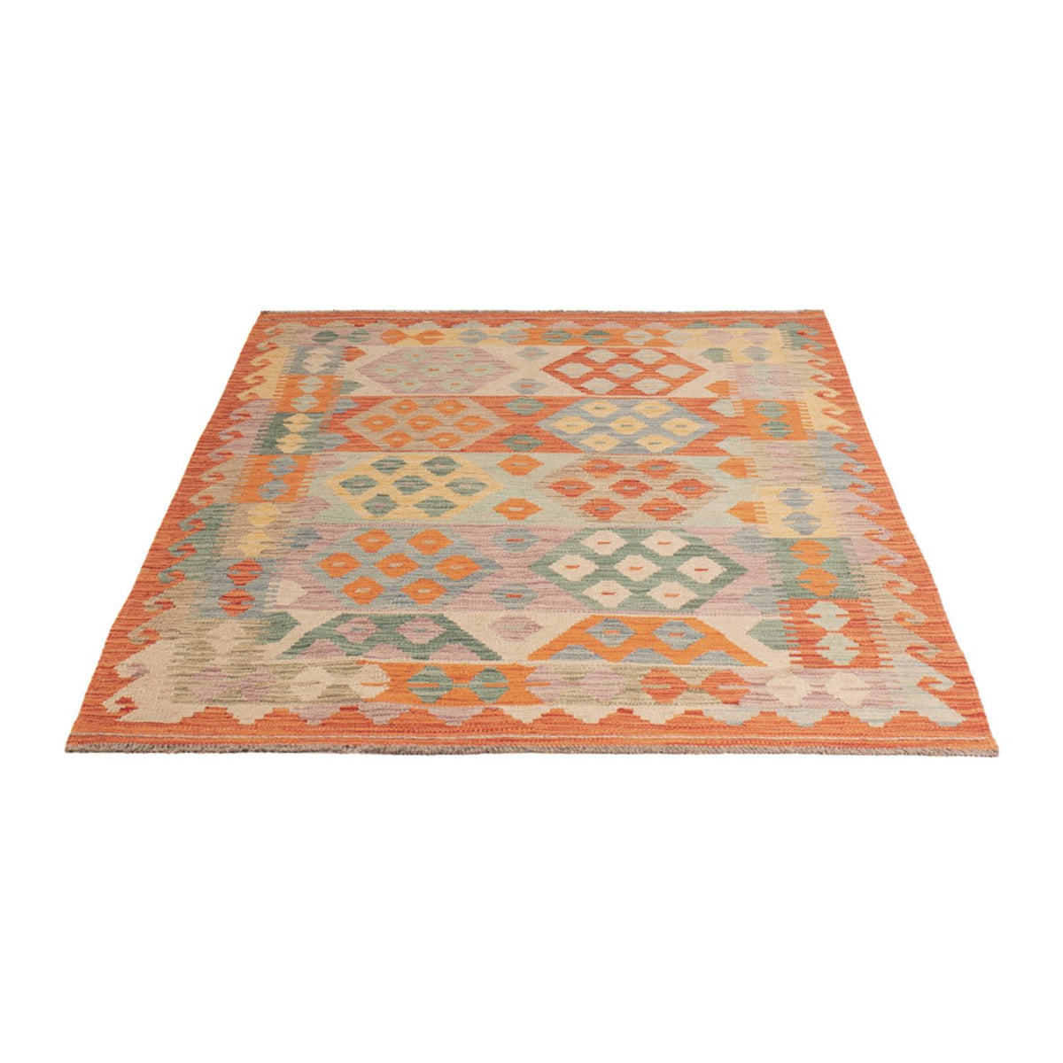 Kelim Carpet - Splash - 182 x 124 cm - flerfarvet