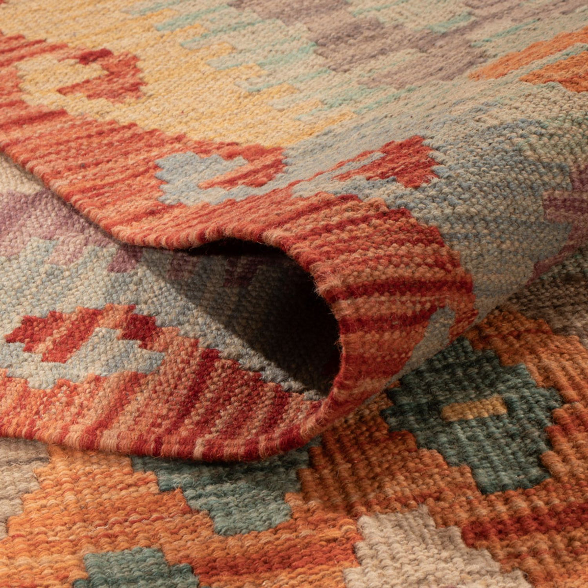 Kelim Carpet - Splash - 294 x 203 cm - flerfarvet