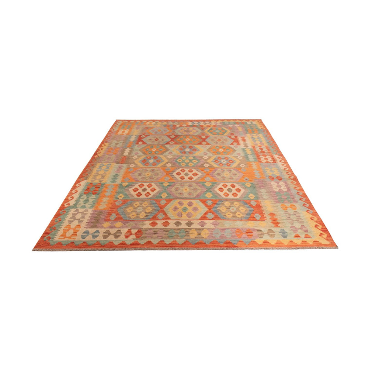 Kelim Carpet - Splash - 294 x 203 cm - flerfarvet