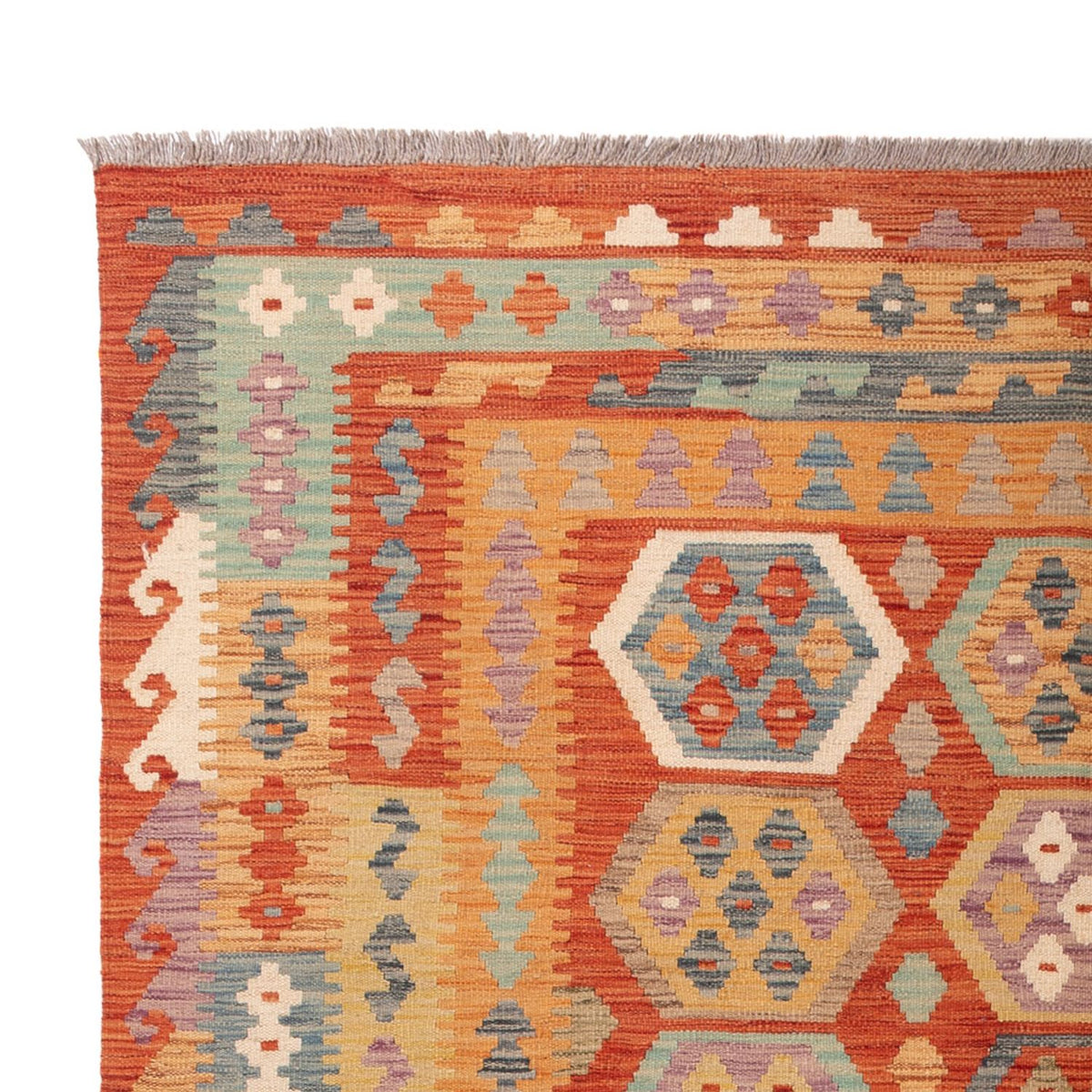 Kelim Carpet - Splash - 295 x 195 cm - flerfarvet