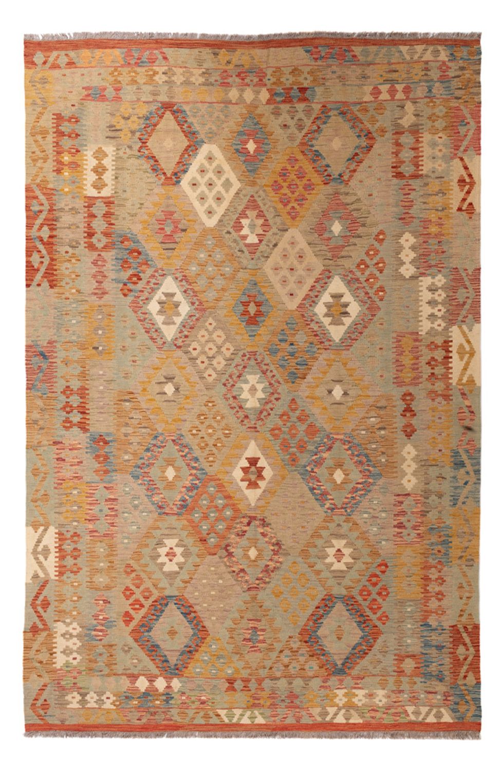 Kelim Carpet - Splash - 301 x 199 cm - flerfarvet