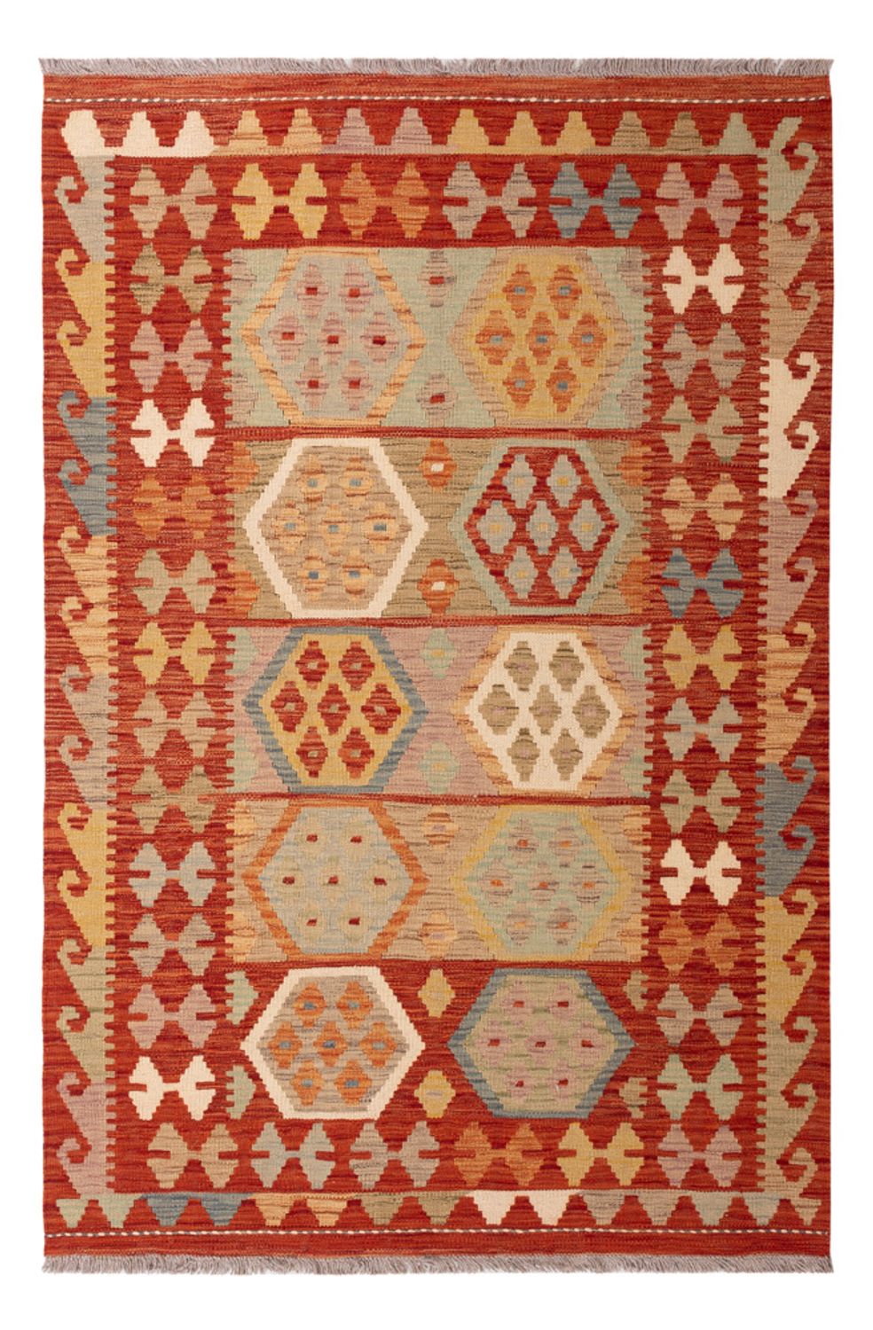 Kelim Carpet - Splash - 185 x 122 cm - flerfarvet