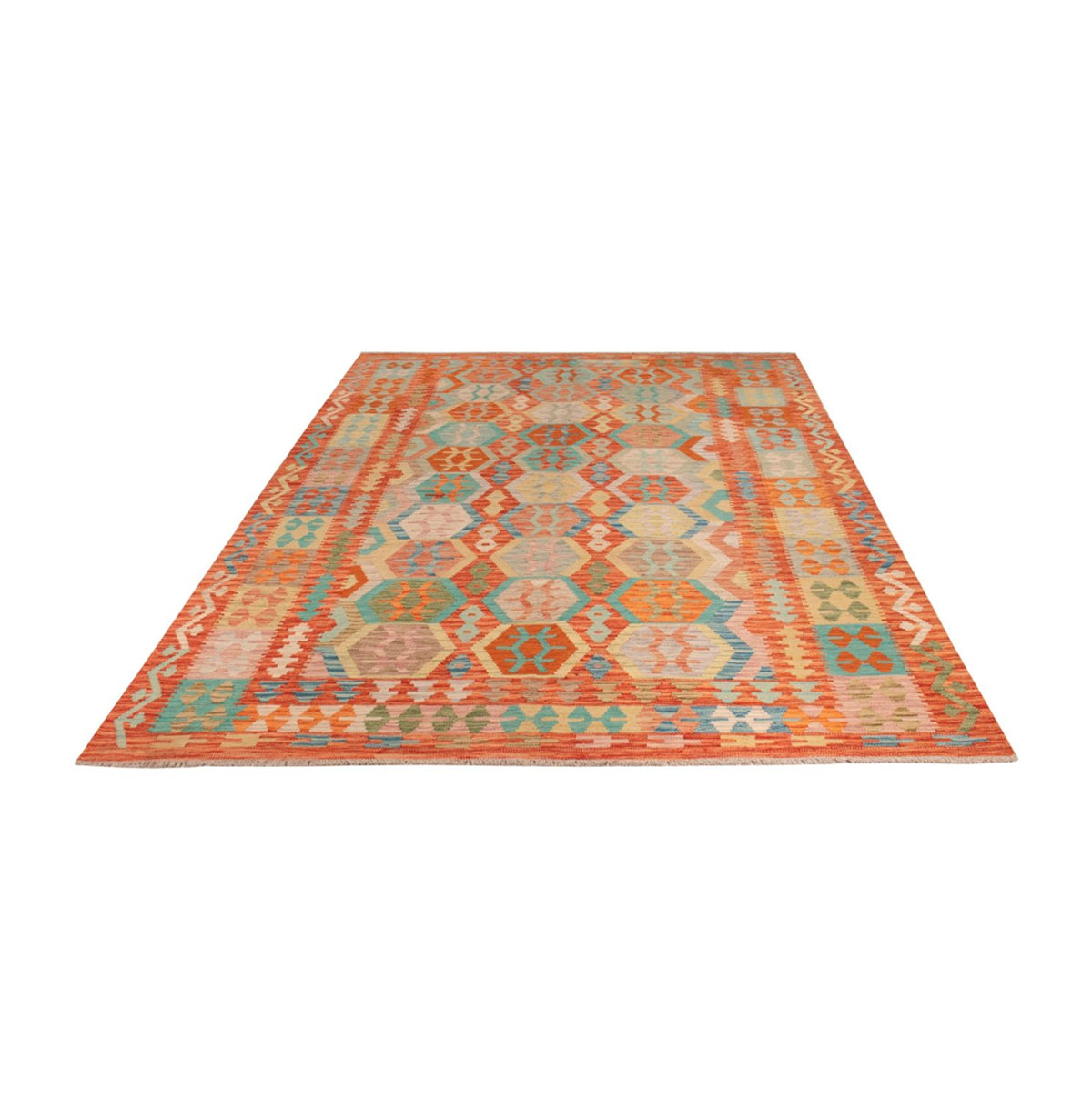 Kelim Carpet - Splash - 294 x 210 cm - flerfarvet