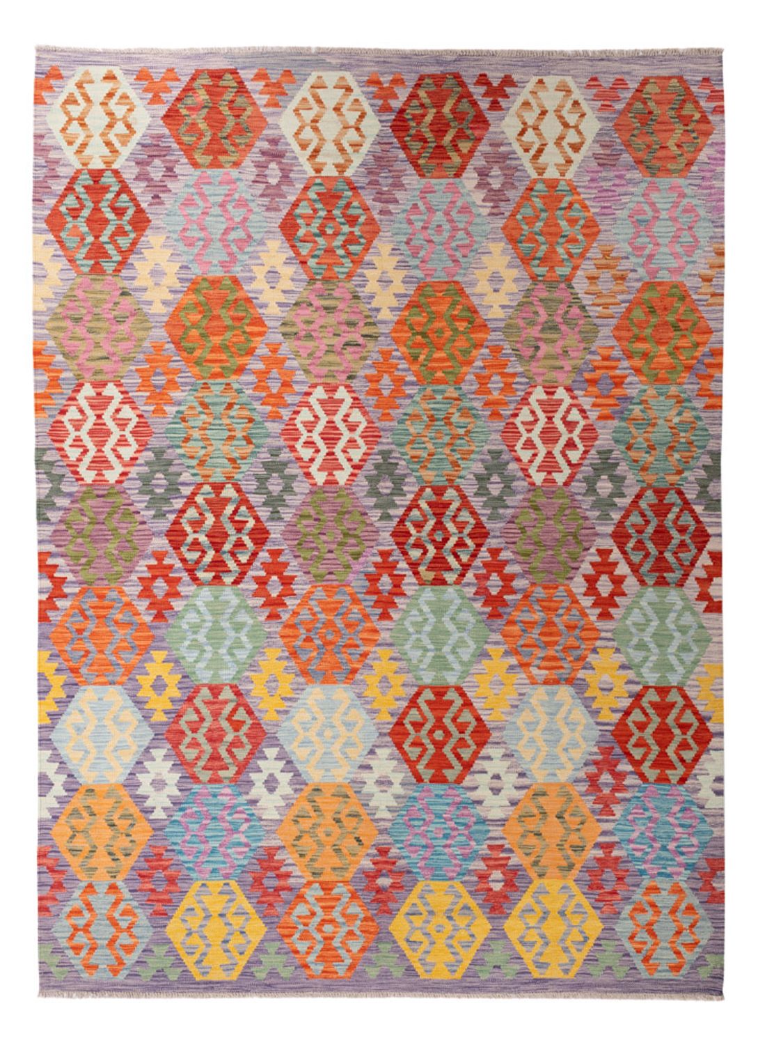Kelim Carpet - Splash - 290 x 214 cm - flerfarvet