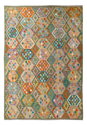 Kelim Carpet - Splash - 299 x 200 cm - flerfarvet