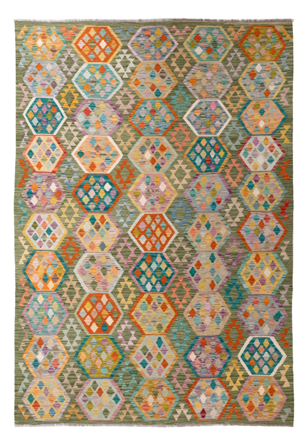 Kelim Carpet - Splash - 299 x 200 cm - flerfarvet