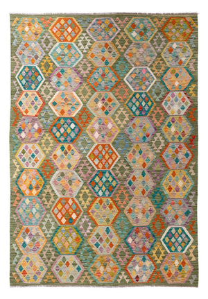 Kelim Carpet - Splash - 299 x 200 cm - flerfarvet