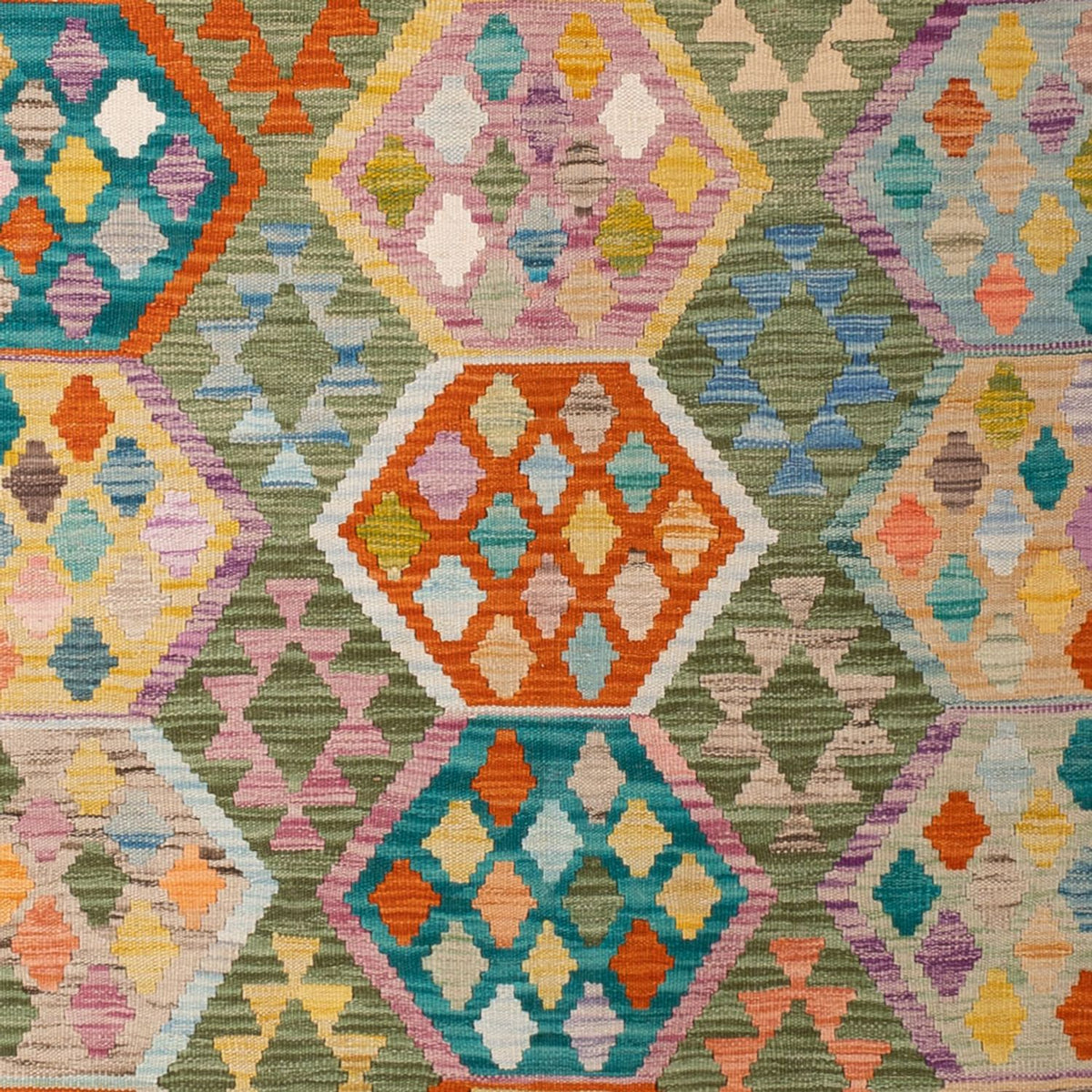 Kelim Carpet - Splash - 299 x 200 cm - flerfarvet