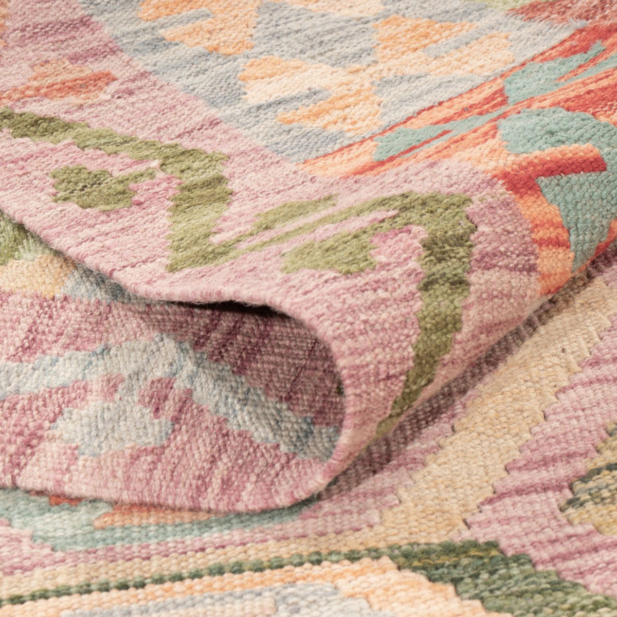 Kelim Carpet - Splash - 187 x 127 cm - flerfarvet