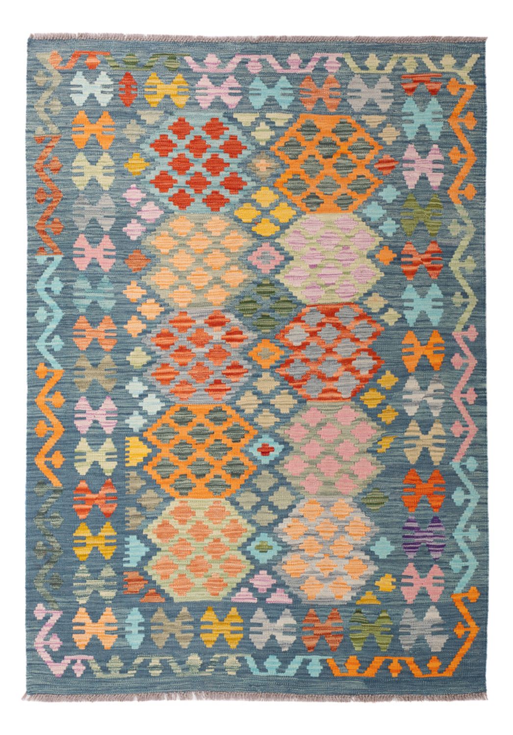 Kelim Carpet - Splash - 187 x 129 cm - flerfarvet