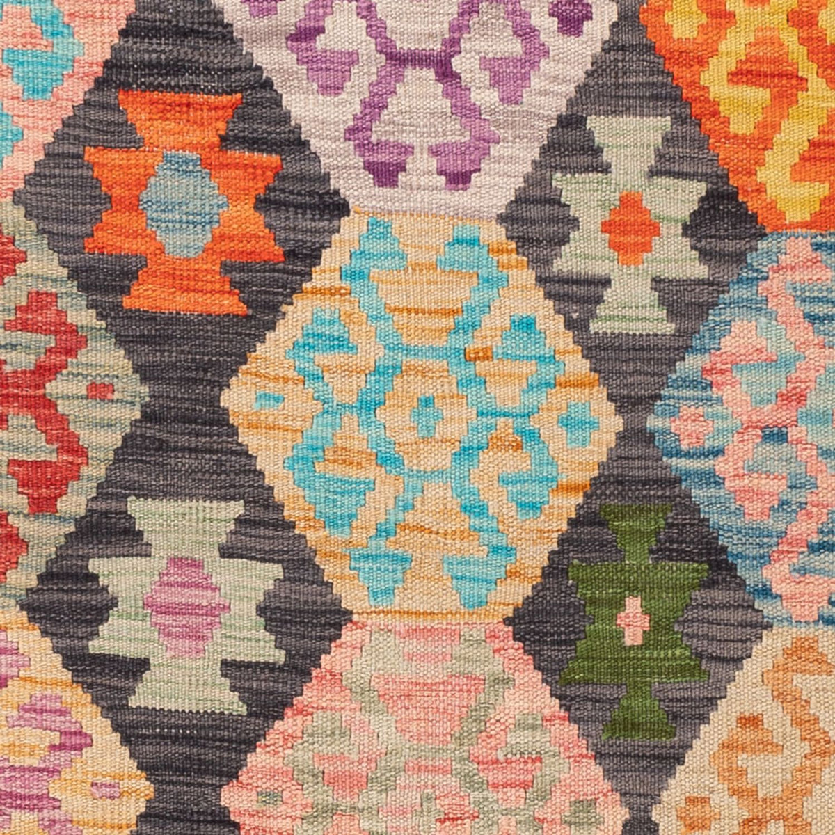 Kelim Carpet - Splash - 180 x 136 cm - flerfarvet