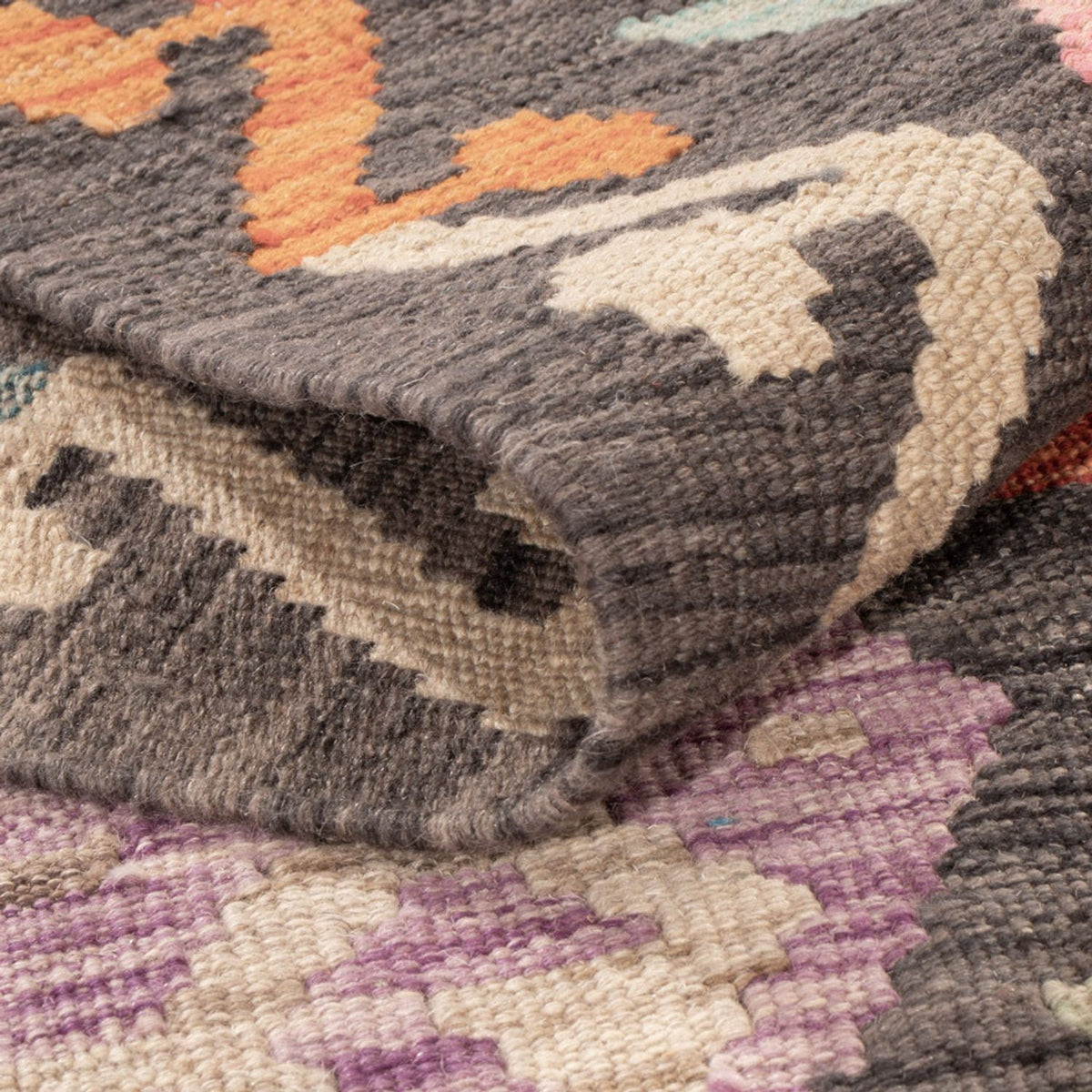 Kelim Carpet - Splash - 180 x 136 cm - flerfarvet