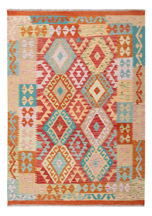 Kelim Carpet - Splash - 186 x 132 cm - flerfarvet