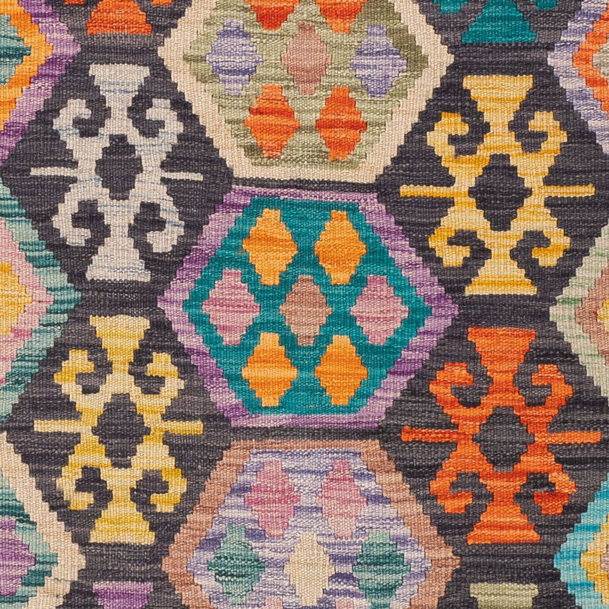 Kelim Carpet - Splash - 180 x 127 cm - flerfarvet