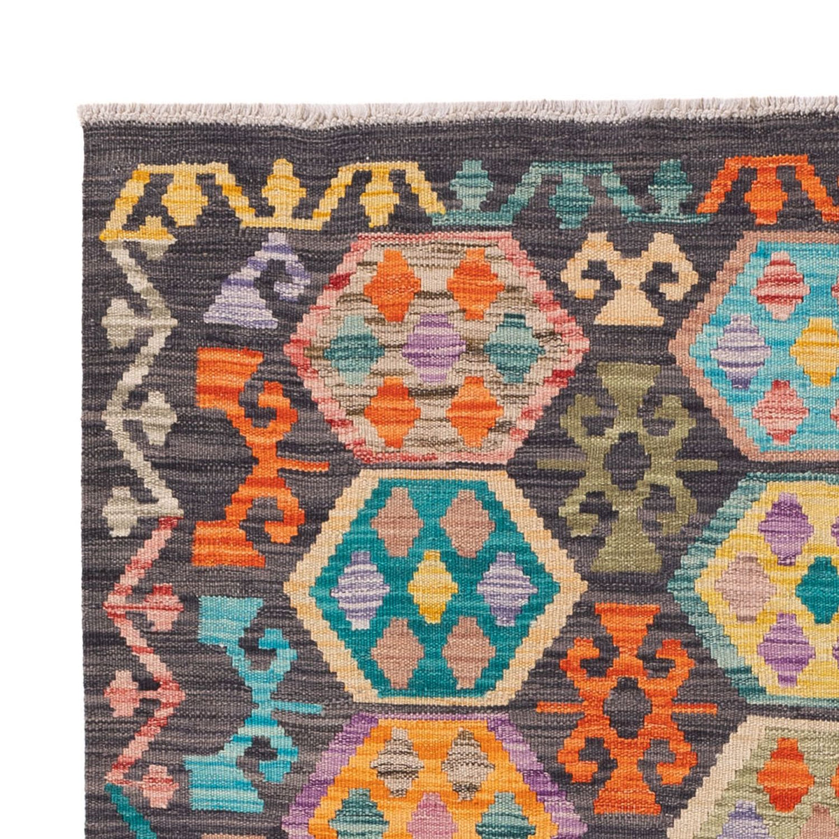 Kelim Carpet - Splash - 180 x 127 cm - flerfarvet