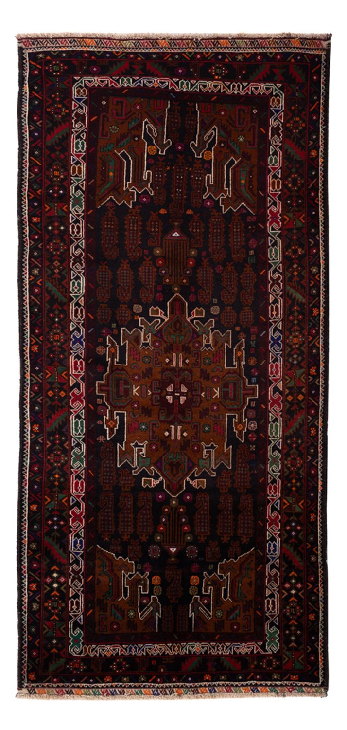 Løber Baluch-tæppe - 222 x 103 cm - mørkerød