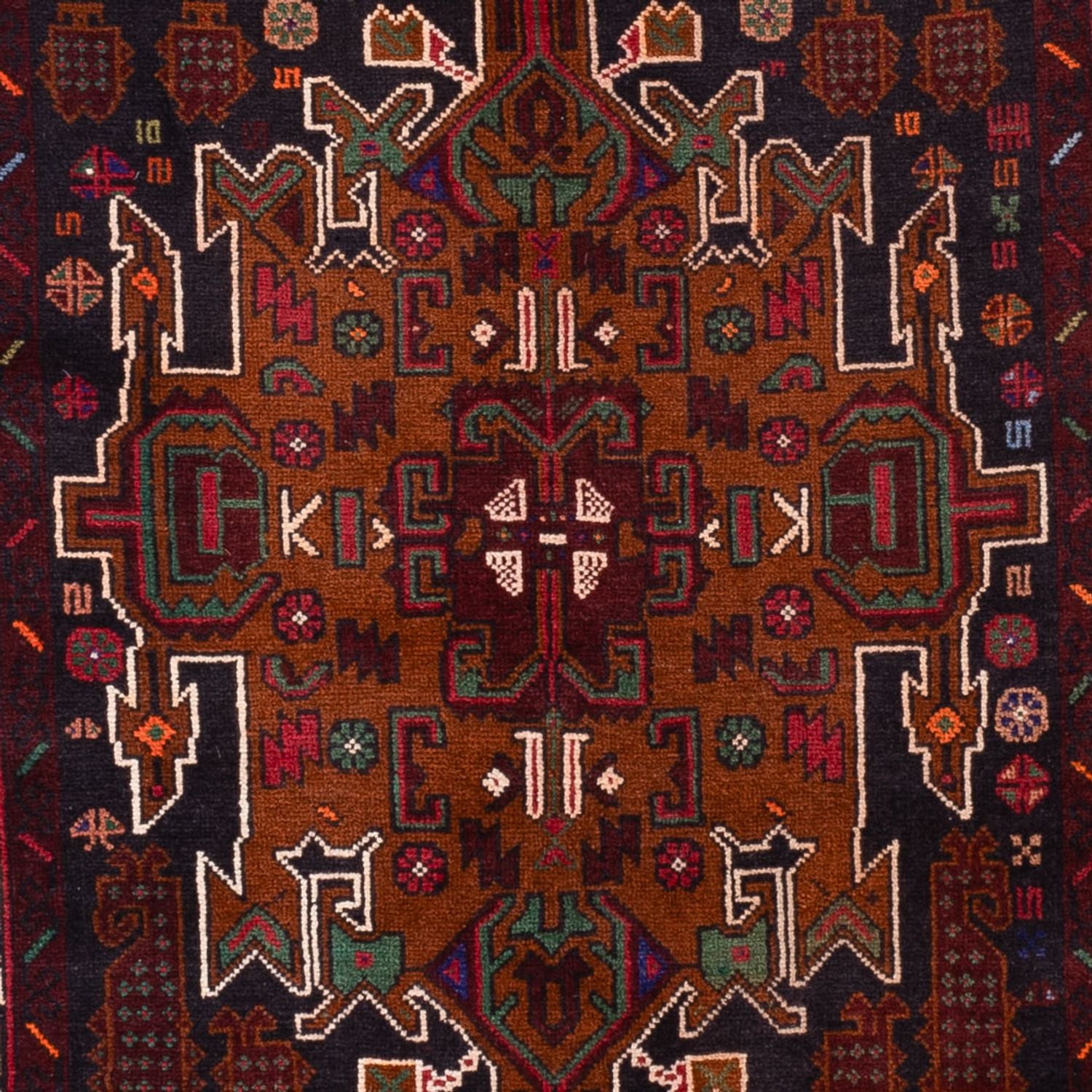 Løber Baluch-tæppe - 222 x 103 cm - mørkerød