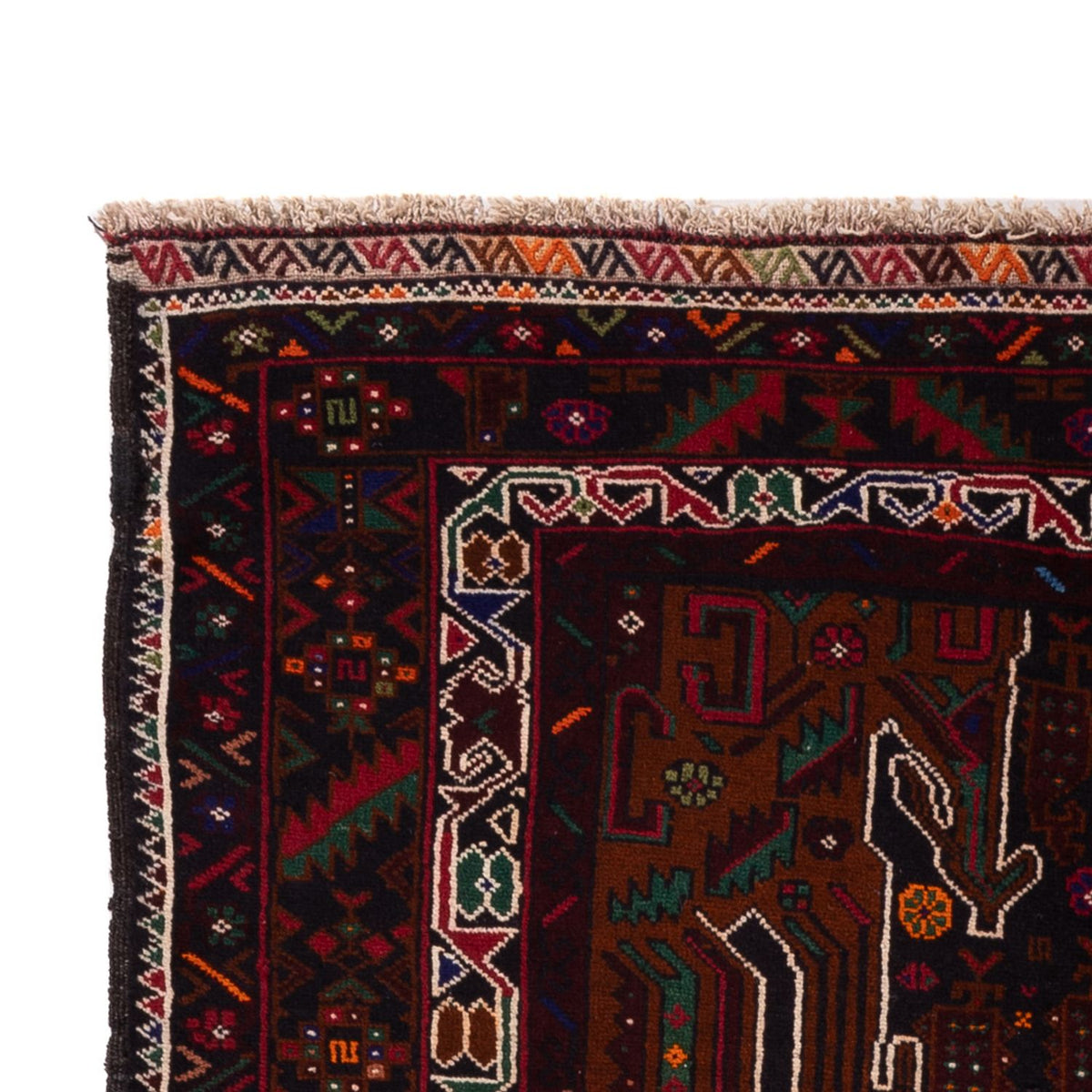 Løber Baluch-tæppe - 222 x 103 cm - mørkerød