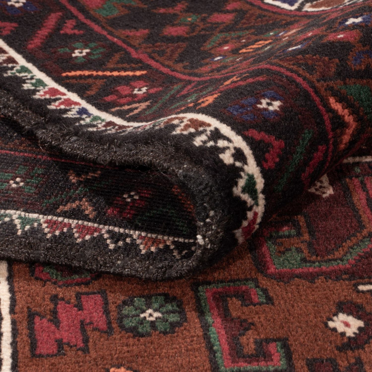 Løber Baluch-tæppe - 222 x 103 cm - mørkerød