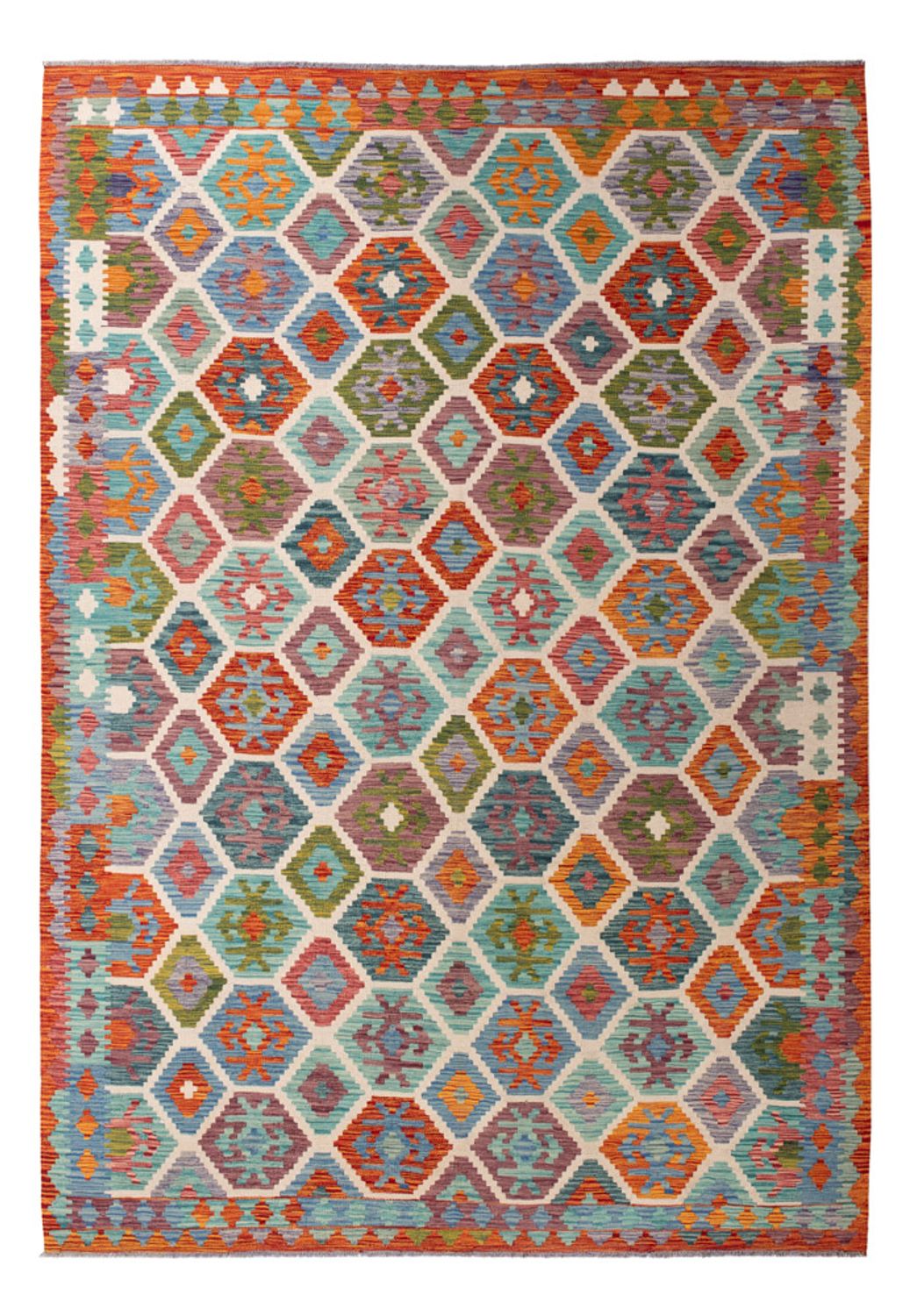 Kelim Carpet - Splash - 296 x 204 cm - flerfarvet