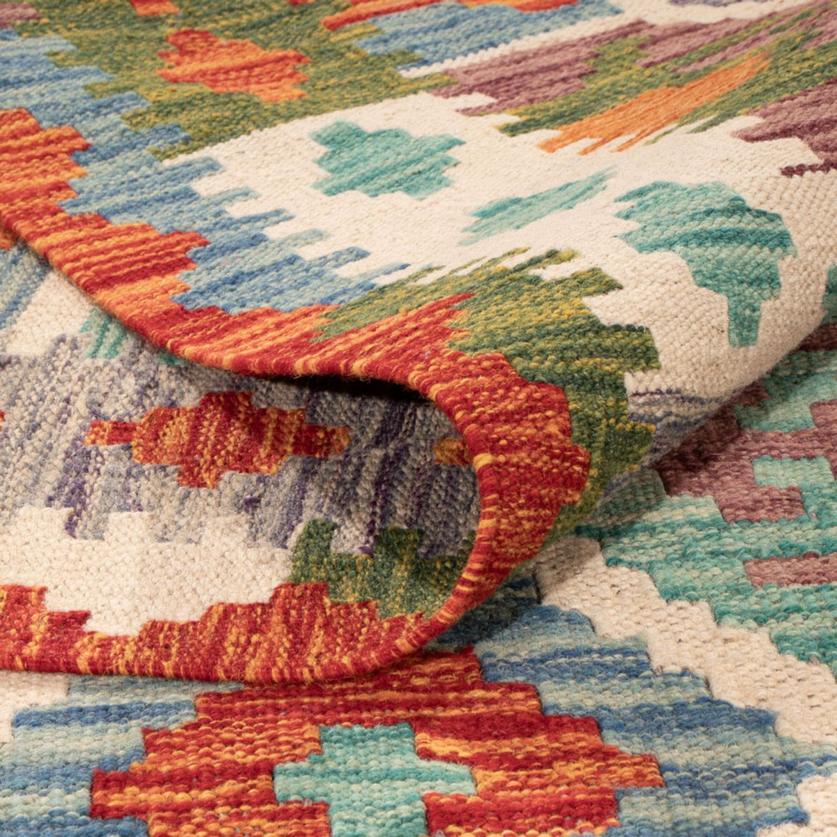 Kelim Carpet - Splash - 296 x 204 cm - flerfarvet