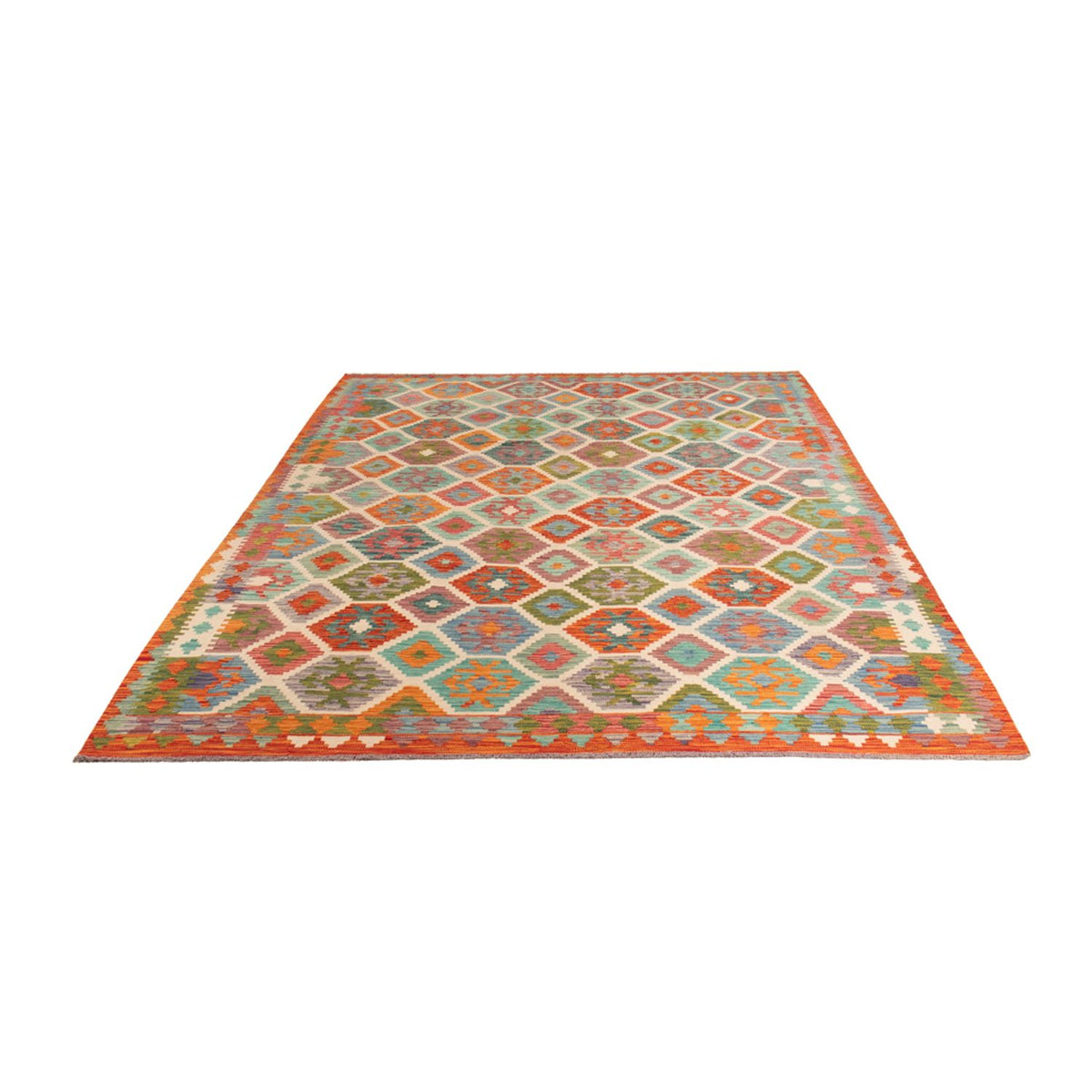 Kelim Carpet - Splash - 296 x 204 cm - flerfarvet