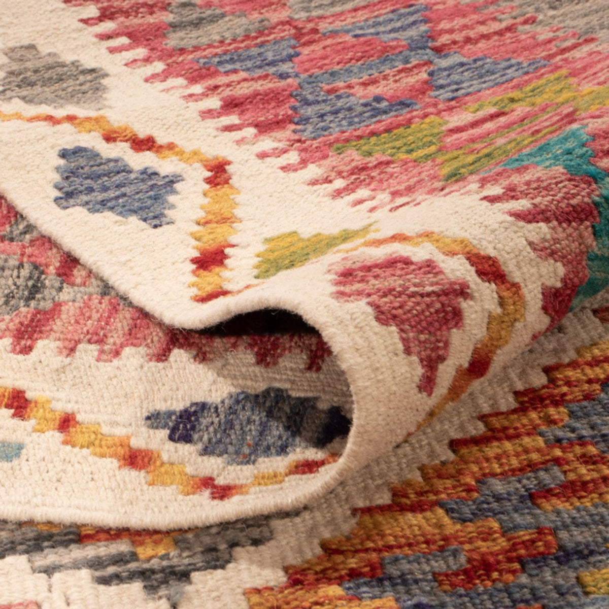 Kelim Carpet - Splash - 290 x 200 cm - flerfarvet