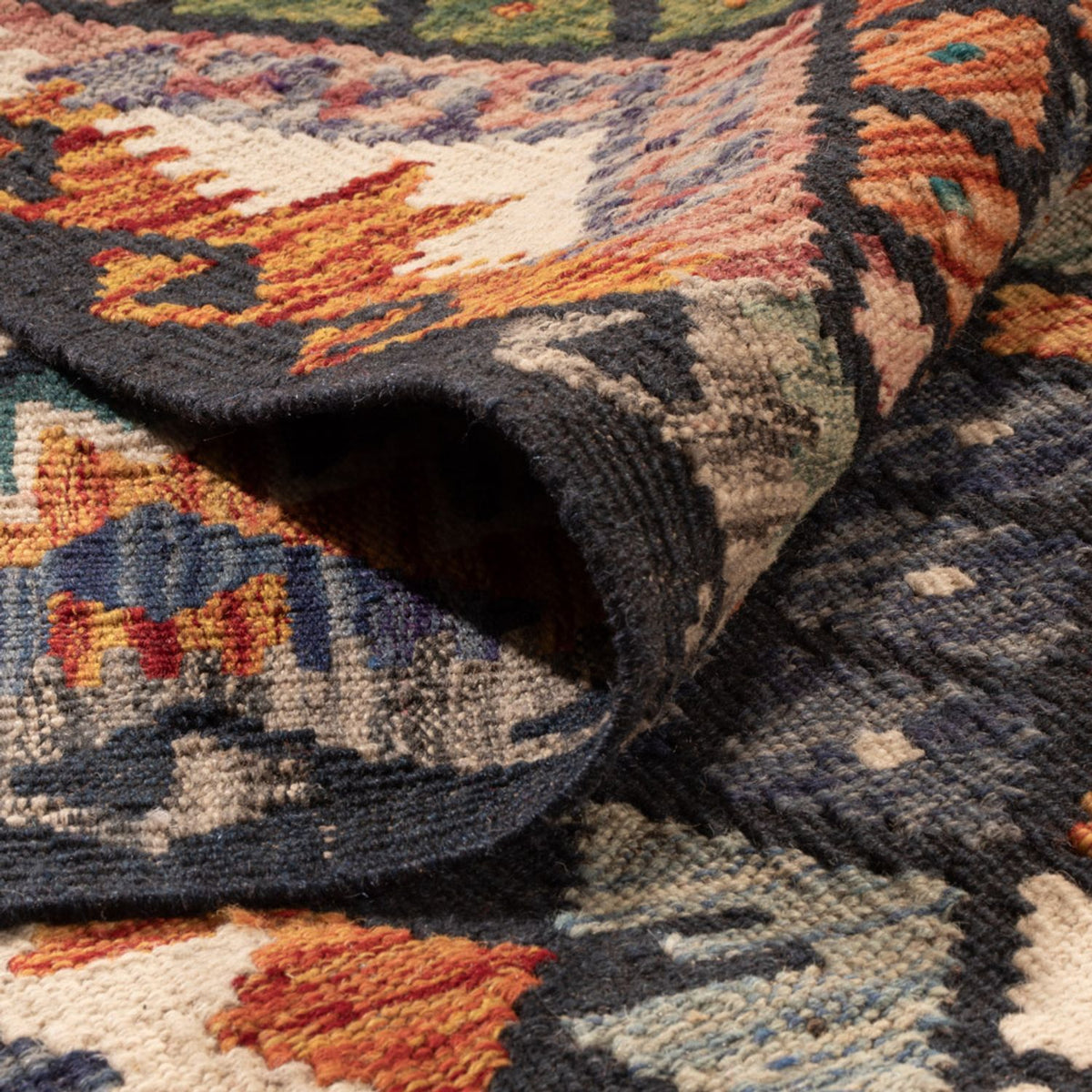 Kelim Carpet - Splash - 290 x 206 cm - flerfarvet