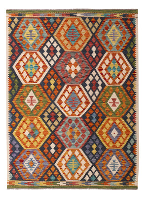 Kelim Carpet - Splash - 176 x 128 cm - flerfarvet