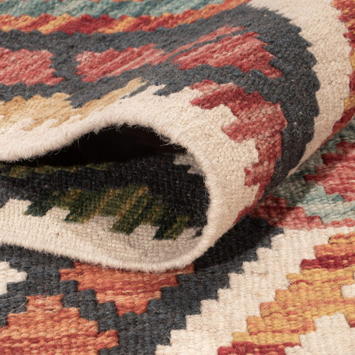 Kelim Carpet - Splash - 176 x 128 cm - flerfarvet