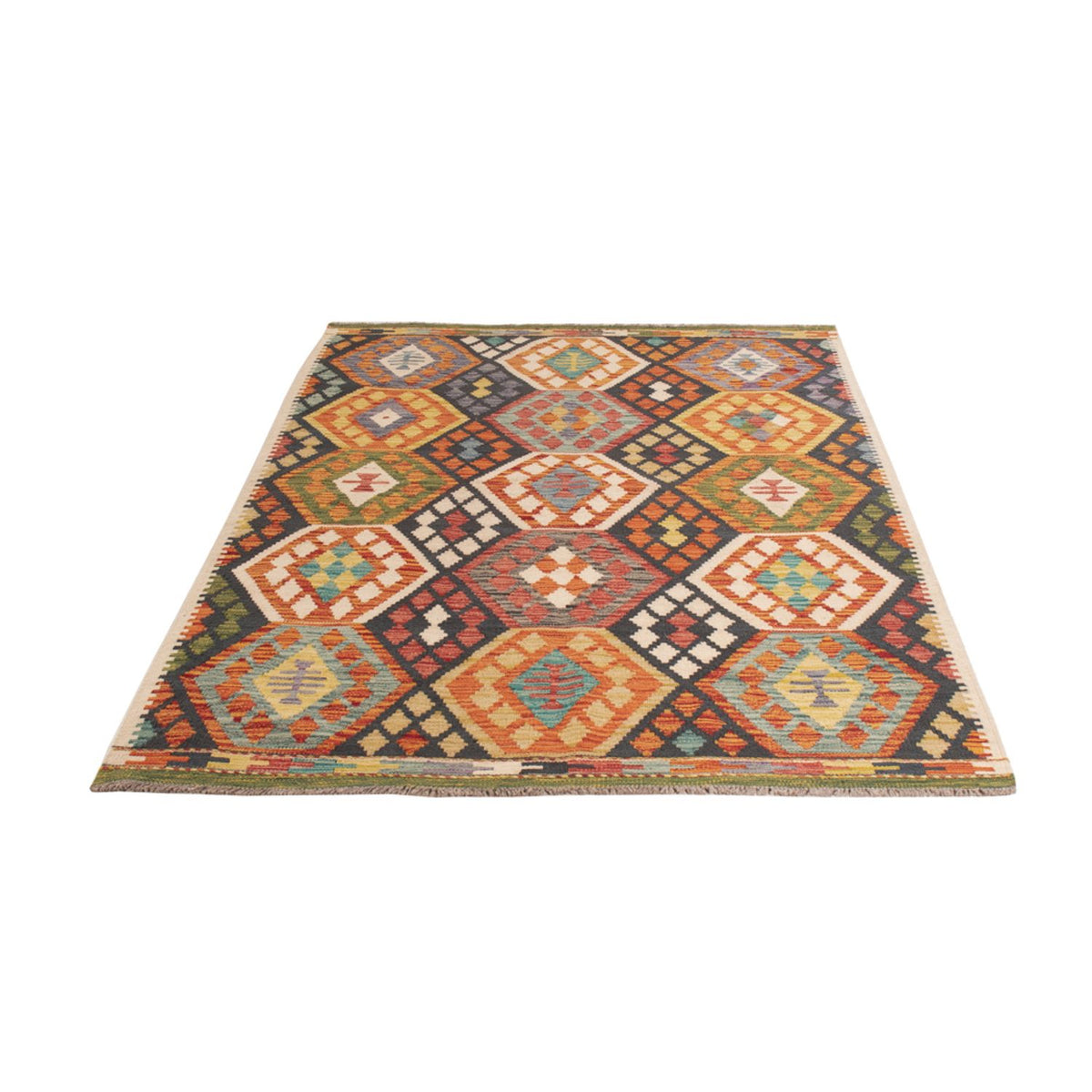 Kelim Carpet - Splash - 176 x 128 cm - flerfarvet