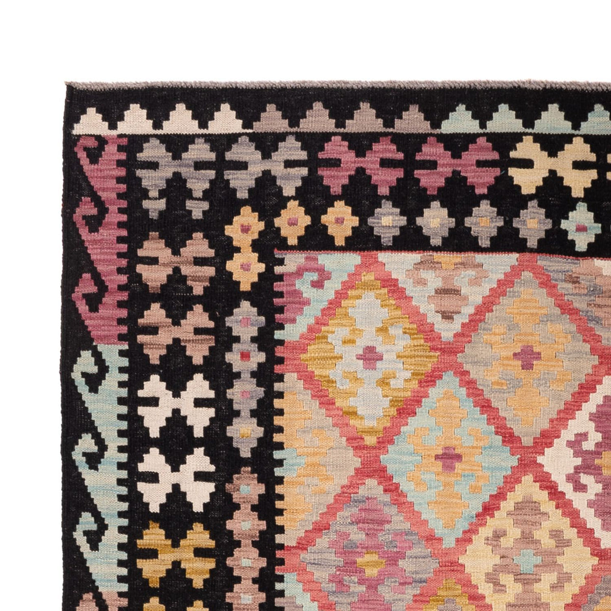 Kelim Carpet - Splash - 299 x 206 cm - flerfarvet