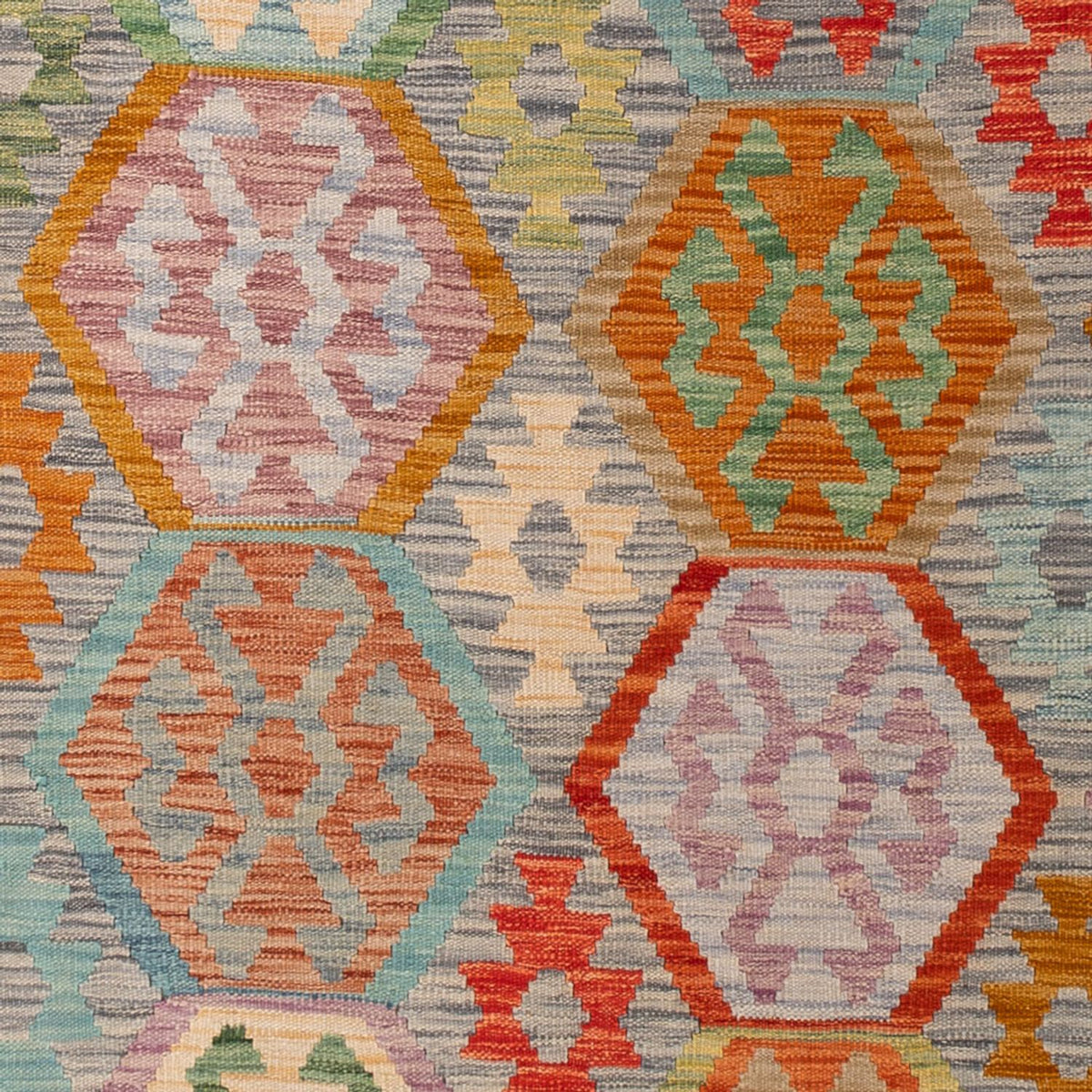 Kelim Carpet - Splash - 294 x 202 cm - flerfarvet
