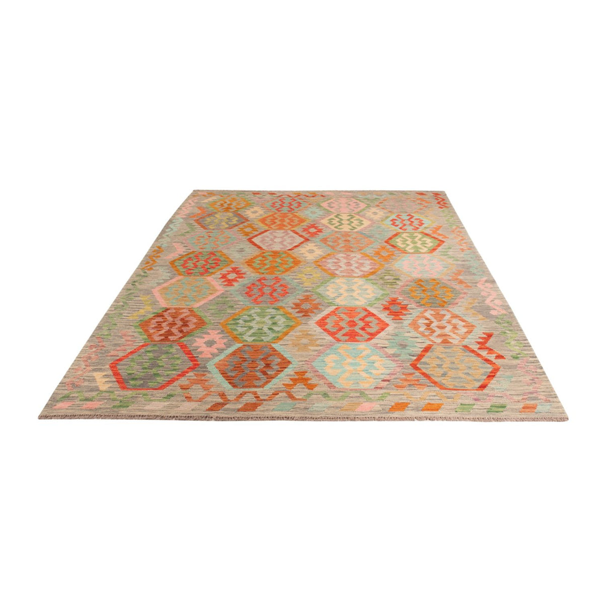 Kelim Carpet - Splash - 294 x 202 cm - flerfarvet